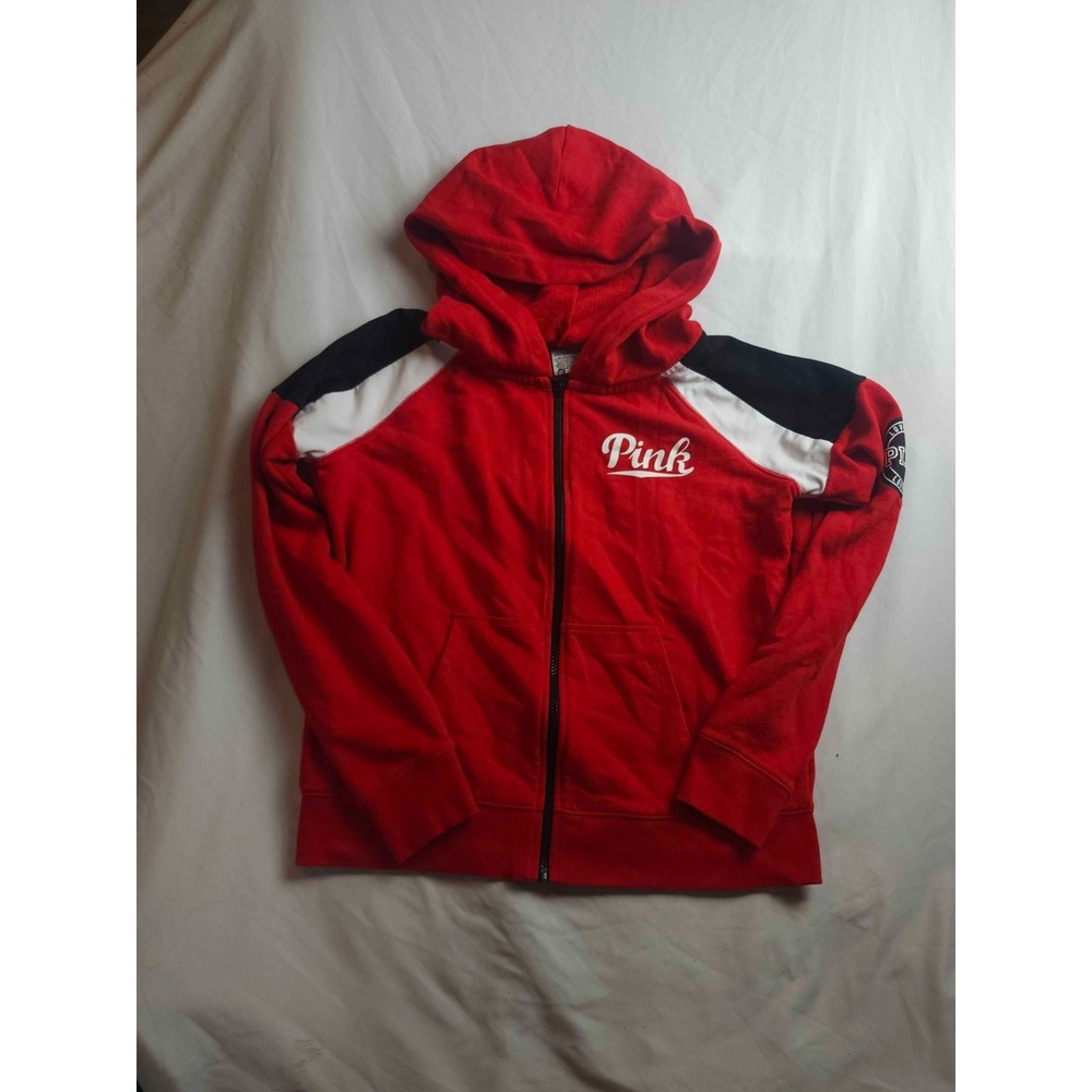 Pink Victorias Secret Hoodie‎ Jacket Womens Large Athleisure Streetwear Full Zip